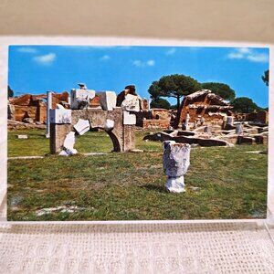 Vintage 1960's Ostia Antica Scavi Remains Basilica Italy Italian Postcard Unp